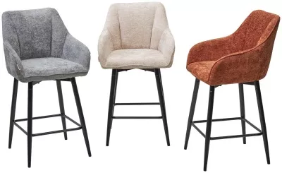 Полубарный стул ERYK 180 град. поворот. 3018-09 терракотовый, шенилл / черный каркас (H=67)