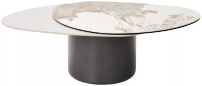 Стол кофейный NIKLAS PANDORA  керамика на стекле и окрашенный МДФ/ темно-серый МДФ каркас ®DISAUR