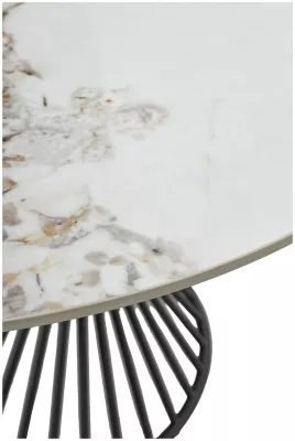 Стол BUENO 120 GLOSS GOLDEN JADE SOLID CERAMIC / BLACK, ®DISAUR