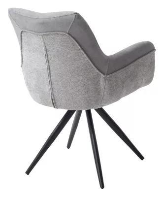 Стул МАРК 360 град., цвет B-22/ LOTOS-12 серый, велюр / черный каркас