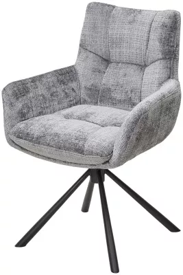 Стул EILAT 360 град. поворот с возвратом, Cremona-95 серый, ткань / Черный, ®DISAUR