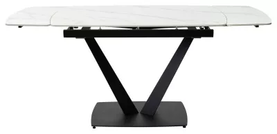 Стол ALATRI 120 MATT WHITE MARBLE SOLID CERAMIC / BLACK, ®DISAUR