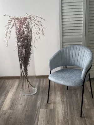 Стул ГЕММА, цвет RAIN 13 blue, велюр / черный каркас М-City