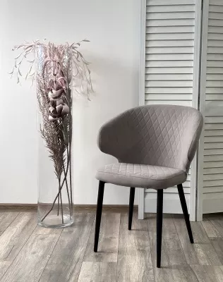 Стул ХИЛТОН, цвет B22 Серый, велюр / черный каркас М-City