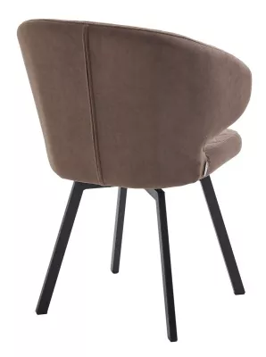 Стул ХИЛТОН 360 град., цвет B29 Шоколадный, велюр / черный каркас