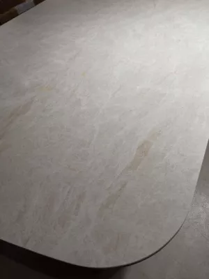 Стол NORD 200 TL-102 Бежевый мрамор, испанская керамика / черный каркас, ®DISAUR