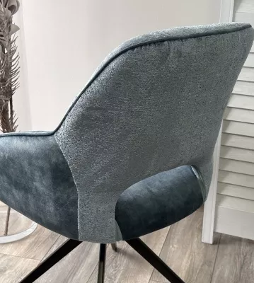 Стул БЕРРИС (BERRIES) 360 град. Синий Loris-37, велюр / темно-синий 7525-56 / черный каркас, DISAUR