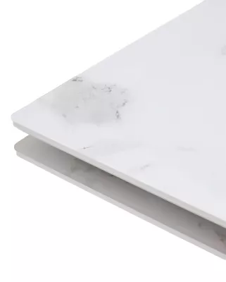 Стол МОЦАРТ 200 Белый мрамор, стекло / Белый М-City