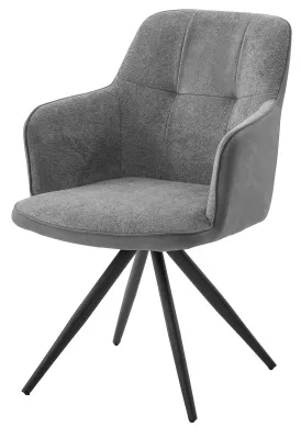 Стул НОРМАН 360 град., цвет BELLA-13/CYPRUS-10 серый, шенилл/замша / черный каркас М-City