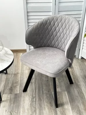 Стул SKAT 360 град. поворот. B22 Серый, велюр / черный каркас, М-City