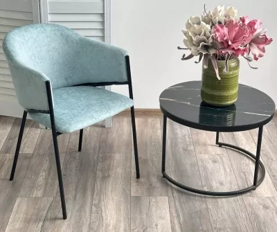 Стул ДИЛЛ, цвет RAIN 7 бриз, велюр / черный каркас М-City