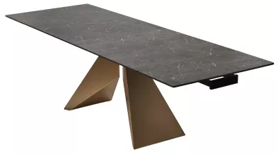 Стол ALES 180 BLACK GRAVE SOLID CERAMIC, керамика / бронзовый, ®DISAUR