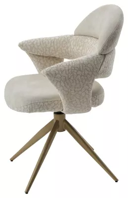 Стул ЖЕНЕВА (GENEVA 360 град, цвет ЛАТТЕ PENA-110 / HUNTER-110, ткань / ШАМПАНЬ каркас, ®DISAUR