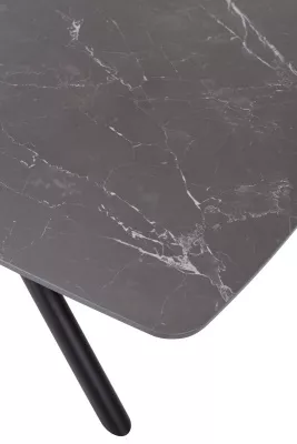 Стол RIVOLI 140 MATT BLACK MARBLE SOLID CERAMIC / BLACK, ®DISAUR
