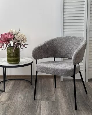 Стул SAGE 3018-17 серый, шенилл / черный каркас, ®DISAUR