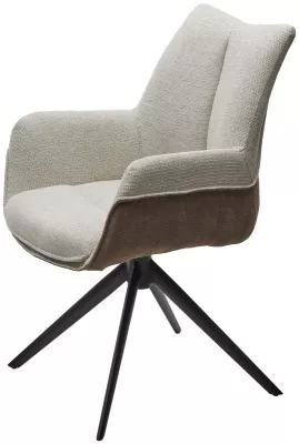 Стул PONTUS 360 град. поворот. KN01-05 Бежевый/ BZ1046-21 Коричневый/ Черный, ®DISAUR