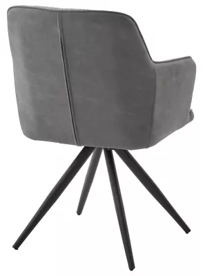 Стул НОРМАН 360 град., цвет BELLA-13/CYPRUS-10 серый, шенилл/замша / черный каркас М-City