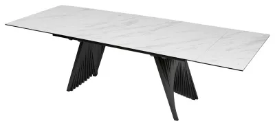 Стол IVAR 200 MARBLES KL-99 Белый мрамор, итальянская керамика, ®DISAUR