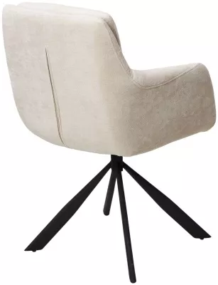 Стул ФЕДЕРИКО ДАНС 180 град. поворотный, NORDIC 11 Молочный / Черный каркас, M-City