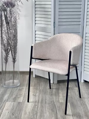 Стул ДИЛЛ, цвет  Lana 13 бежевый, ткань / черный каркас