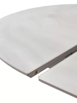 Стол БОНЖУР 100 ОНИКС БЕЖЕВЫЙ, стекло / ЛАТТЕ каркас М-City