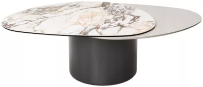 Стол кофейный NIKLAS TL-312 испанская керамика, стекло / МДФ окраш. /темно-серый МДФ каркас ®DISAUR