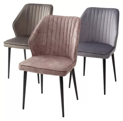 Стул SEATTLE-V СЕРЫЙ #27, велюр / черный каркас М-City