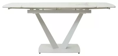 Стол ALATRI 120 GLOSS STATUARIO WHITE SOLID CERAMIC / WHITE, ®DISAUR