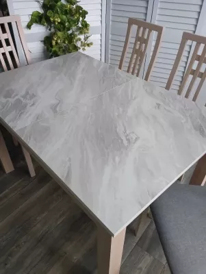 Стол TME-6931 MBH SWEDEN белый мрамор / MILKY WHITE  M-City