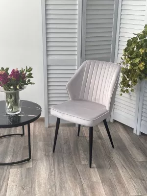 Стул SEATTLE-V СВЕТЛО-СЕРЫЙ BM-4, велюр / черный каркас М-City