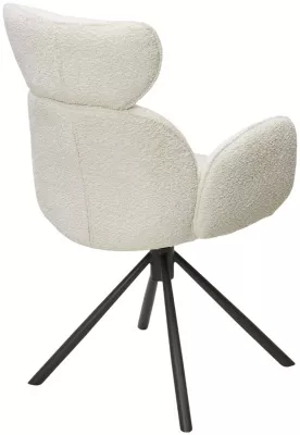 Стул VARDY 360 град.поворот. Белый букле XD841-01 / Серый, ®DISAUR