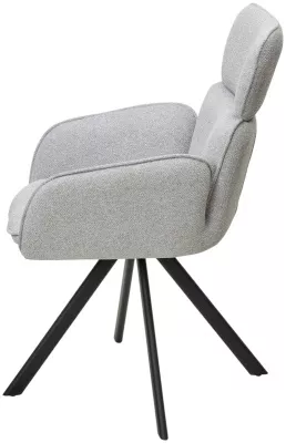 Стул LONG 360 град. поворот. NS10 Серый, букле / черный каркас, М-City