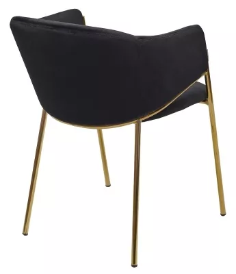 Стул DILL MOMO-47 черный, велюр "беспальчиковый"/ золотой каркас М-City