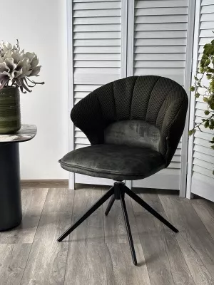 Стул ASTRA 360 град. поворот Зеленый Sonic 77 ткань / 7525-156 велюр / черный каркас, ®DISAUR