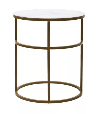 Журнальный столик Френсис Белый мрамор, стекло/ золотой каркас M-city