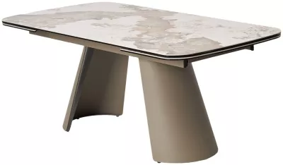 Стол STEFAN 180 GLOSS LUXURY PANDORA керамика, стекло/ каркас латте, ®DISAUR