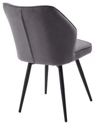 Стул РОССО 360 град. поворот. цвет B28 Темно-серый, велюр / черный каркас