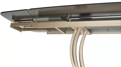 Стол MATERA 160 KL-188 Контрастный мрамор матовый, итал. керамика/ каркас цвета шампань, ®DISAUR