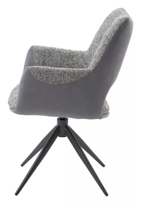 Стул ДАВЕН (DAVEN) 360 град, цвет СЕРЫЙ RIELY-450 /  G1038-04 , ткань  /ТЕМНО-СЕРЫЙ каркас, ®DISAUR