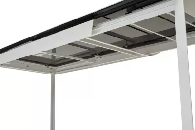 Стол CREMONA 140 HIGH GLOSS STATUARIO Белый мрамор глянцевый, керамика/ белый каркас, ®DISAUR