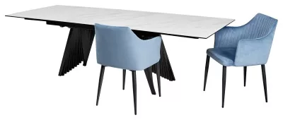 Стол IVAR 180 MARBLES KL-99 Белый мрамор, итальянская керамика/серый, ®DISAUR