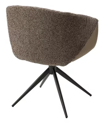Стул ГИССЕН (GISSEN) 360 град, цвет КОФЕ HP032-08A PU / V885-1, ткань/ экокожа/ ТЕМНО-СЕРЫЙ, ®DISAUR