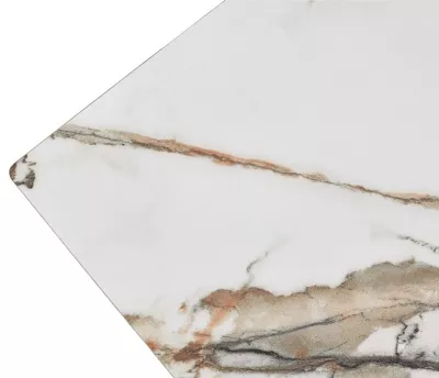 Стол ENNA 220 KL-188 Контрастный мрамор матовый, итальянская керамика/ каркас цвета шампань, ®DISAUR