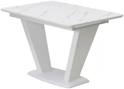 Стол Прага 120 БЕЛЫЙ МРАМОР FC13 CLEAF, пластик / БЕЛЫЙ М-City