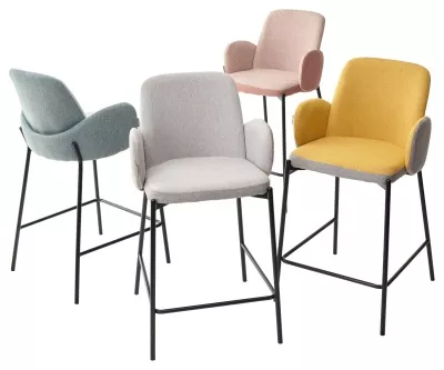 Полубарный стул NYX (H=65cm) VF106 желтый / VF120 серый М-City