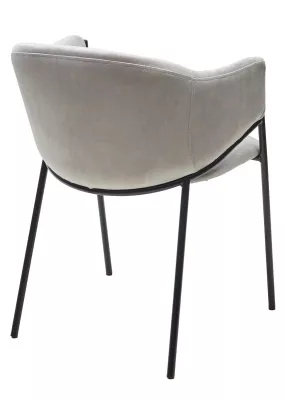 Стул ДИЛЛ, цвет H-09 Светло-серый, велюр / черный каркас М-City
