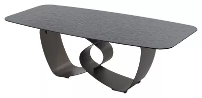 Стол ТОВЕ (TOVE) 240 цвет ЧЕРНЫЙ (GREY), стекло BUBBLE  / Шоколадное золото  ®DISAUR