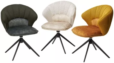 Стул ASTRA 360 град. поворот Желтый Sonic 68 ткань / 7525-132 велюр / черный каркас, ®DISAUR