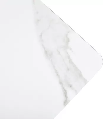 Стол ТЕТ-А-ТЕТ 120  Белый мрамор, керамика / Черный каркас М-City