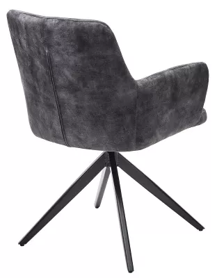 Стул DANTE 360 град.поворот UF912-06В античный серый, велюр без "пальчиковый"/черный, ®DISAUR